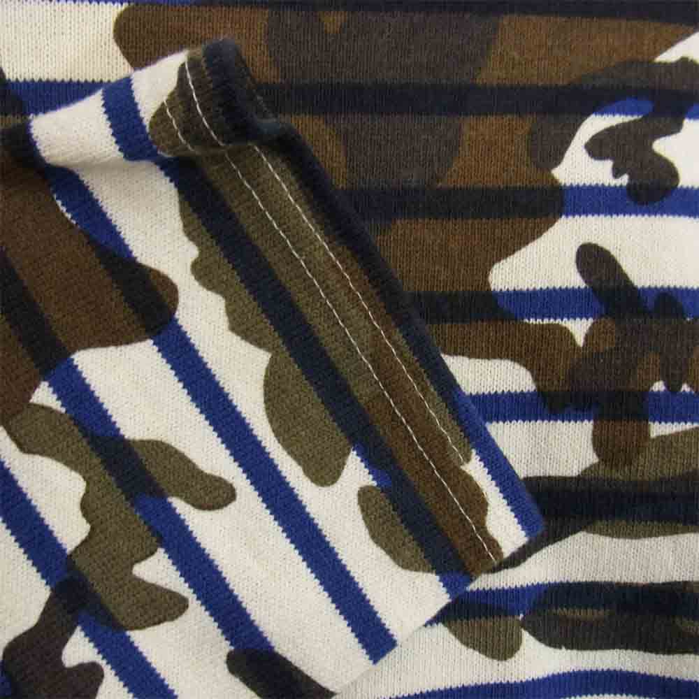 SOPHNET. ソフネット SOPH-140036 CAMOUFLAGE OVER PRINT PANEL BORDER CUT SEWN カモフラージュ カットソー ブラウン系 S【中古】