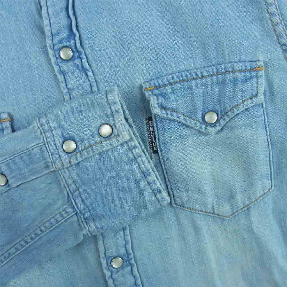 BLUE BLUE ブルーブルー デニム ウエスタン 長袖 シャツ コットン 日本製 インディゴブルー系 2【中古】