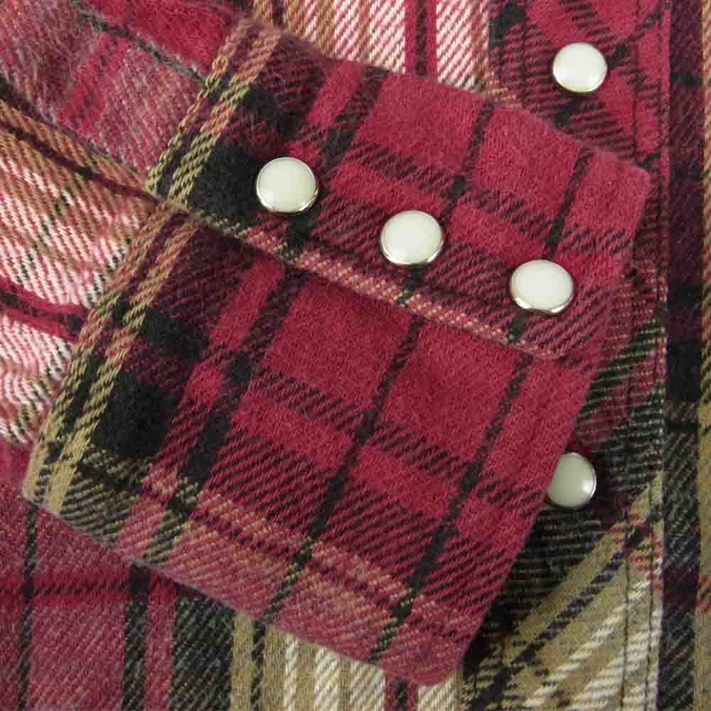 Wrangler ラングラー ヴィンテージ 青タグ ヘビーネル ウエスタン シャツ エンジ系 18-36【中古】