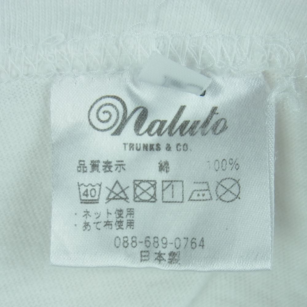 ナルト トランクス コットン ワッペン バックロゴ 半袖 Tシャツ カットソー 日本製 ホワイト系 L【中古】