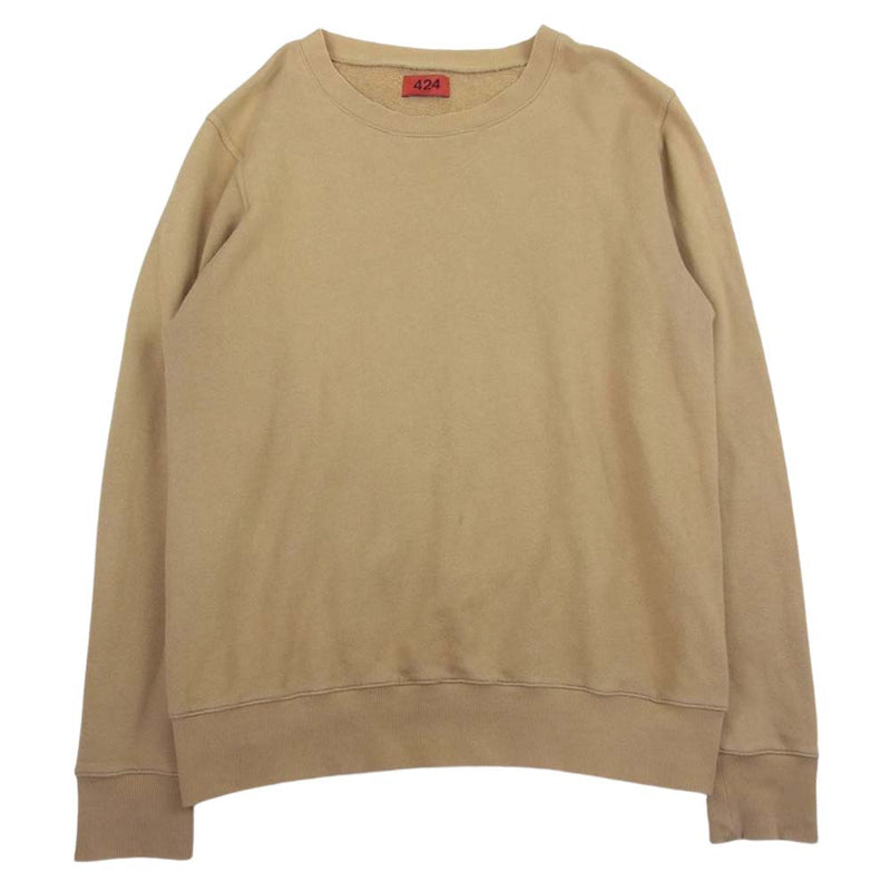 フォートゥーフォー クルーネック スウェット トレーナー ベージュ系 M