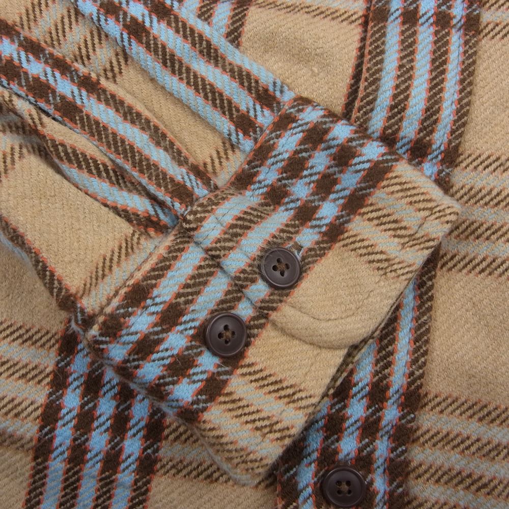 セントジョンズベイ フランネル チェック 長袖 シャツ ベージュ系 M【中古】