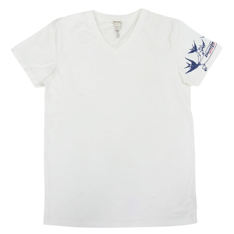 DIESEL ディーゼル アームプリント Vネック カットソー 半袖 T