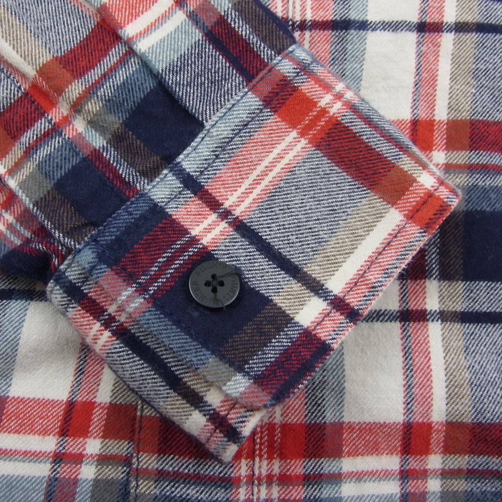 BOUNTY HUNTER バウンティーハンター ロゴ刺繍 チェック シャツ レッド系 ネイビー系 M【中古】