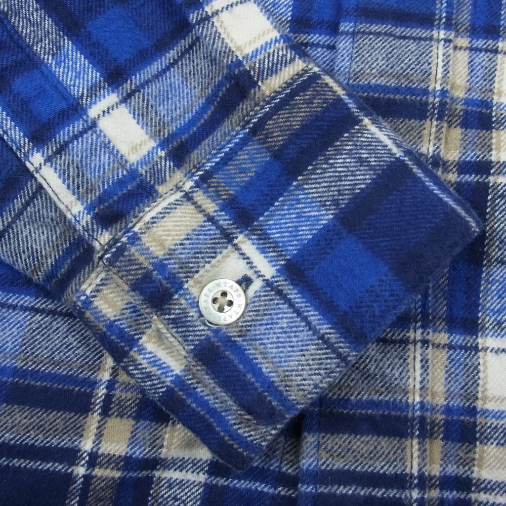 WTAPS ダブルタップス 14AW 142GWDT-SHM05 VATOS L/S SHIRTS TEXTILE バトス チェック ネル シャツ ネイビー系 S【中古】
