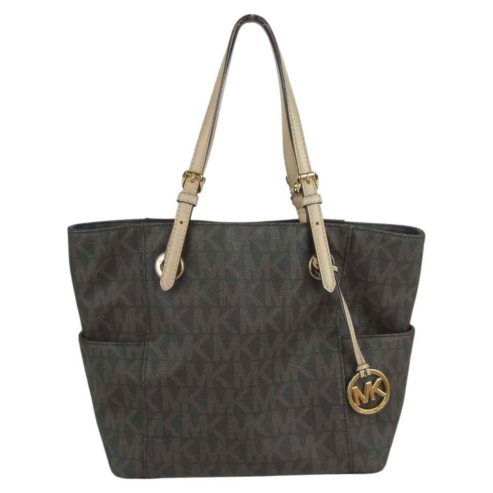 Michael Kors マイケルコース I-1306 MKチャーム付 モノグラム レザー 