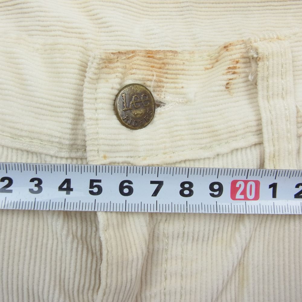 Lee リー RIDERS USA製 TALON42 ヴィンテージ タロン42ジップ コーデュロイ パンツ オフホワイト系【中古】