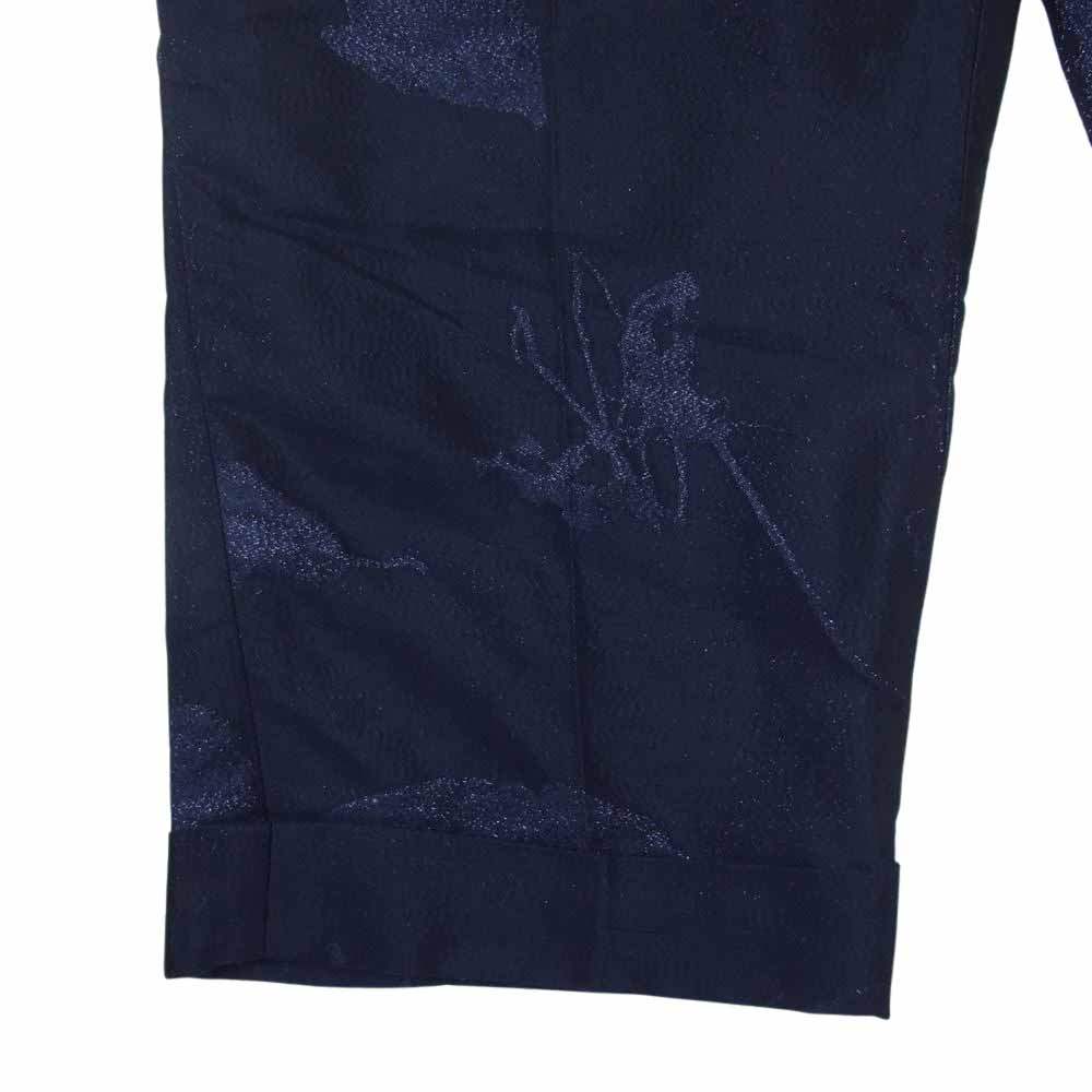 ベッドフォード 21AW-B-PT03-01 Over Waist cropped Jacquard pattern クロップド ジャガード パンツ ネイビー系【美品】【中古】