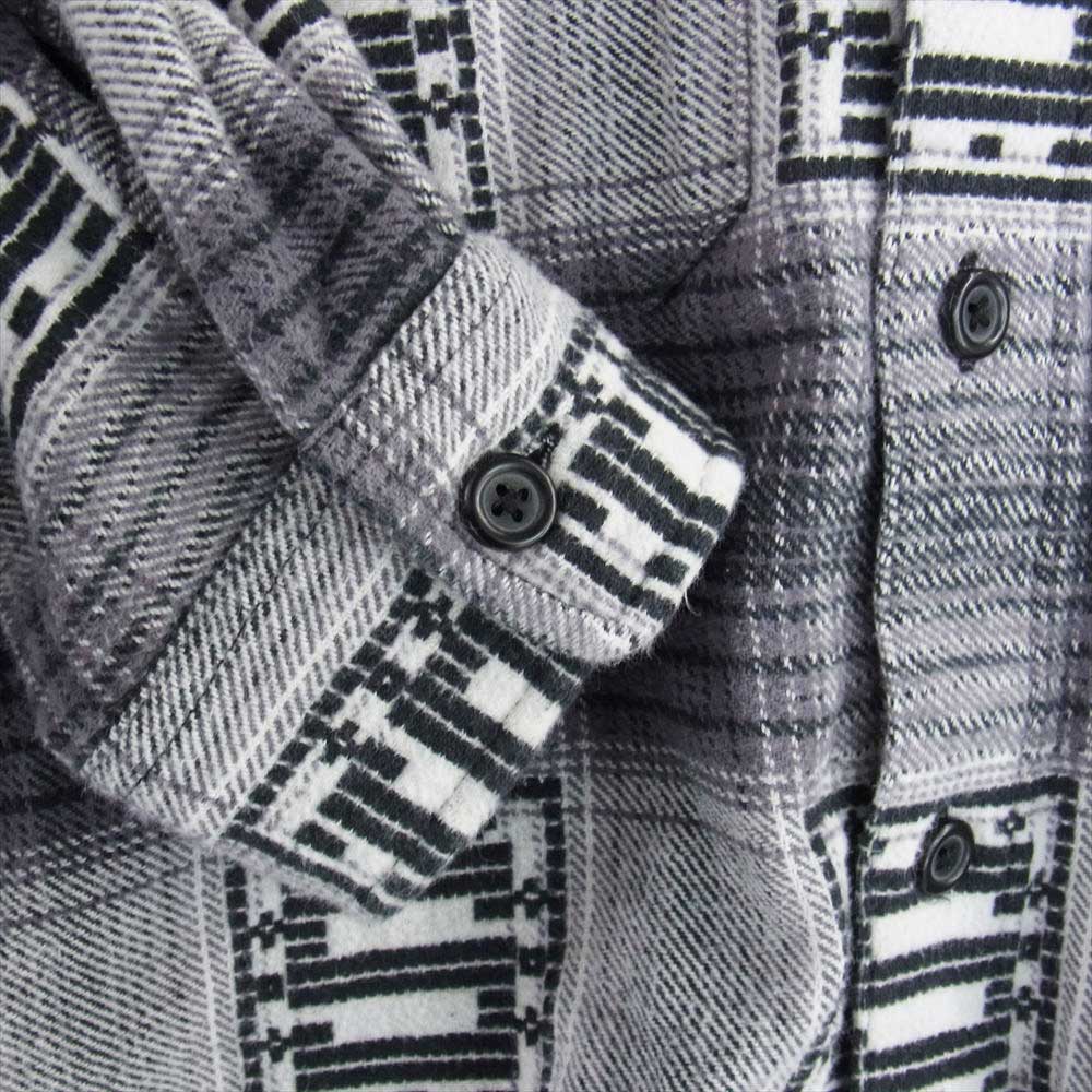 Supreme シュプリーム 20AW Hooded Shadow plaid Shirts フード付き ネル 長袖シャツ グレー系 S【中古】