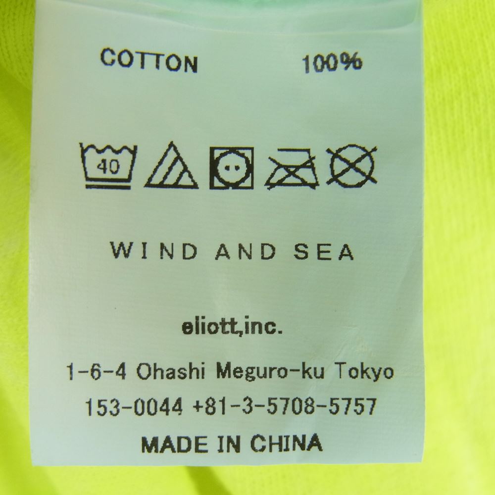 WIND AND SEA ウィンダンシー TIEDYE T-SHIRT クルーネック タイダイ 半袖 Tシャツ TEE ライトグリーン系 イエロー系 S【中古】