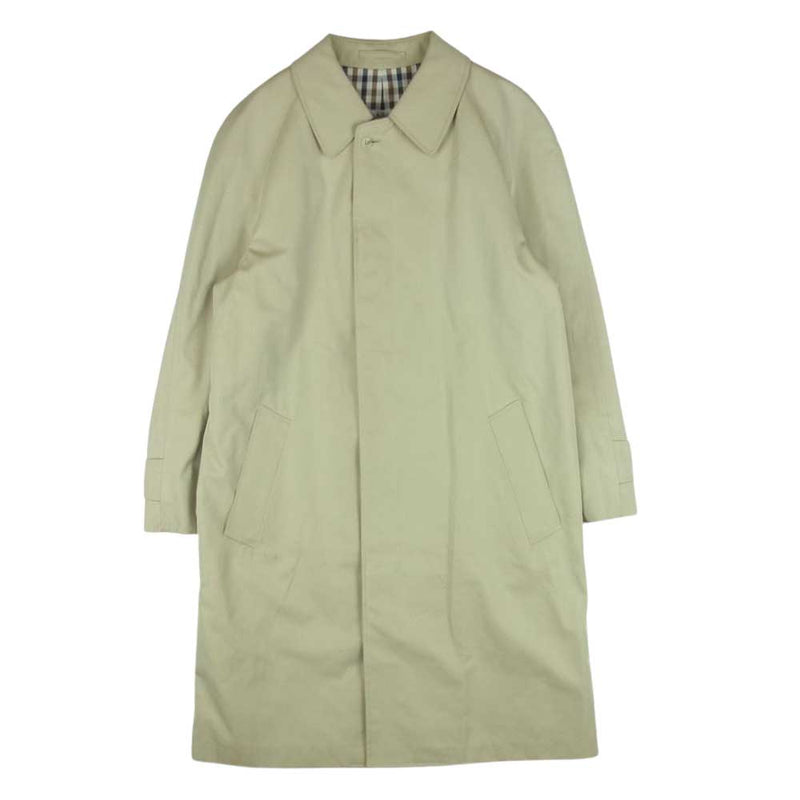 【美品】　Aquascutum ステンカラーコート　ベージュ　ハウスチェック Aquascutum アクアスキュータム 英国製 裏地チェック ステン