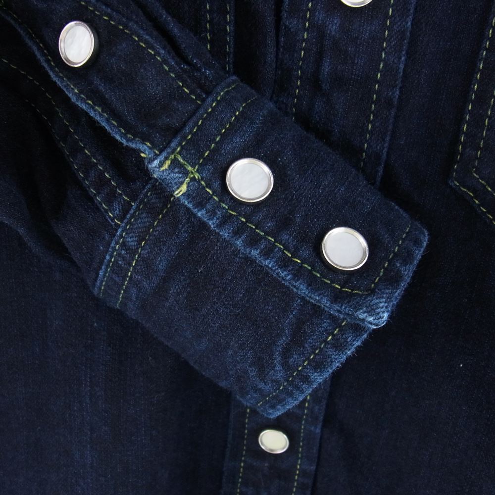 THE FLAT HEAD ザフラットヘッド デニム ウエスタン 長袖 シャツ インディゴブルー系 XS【中古】