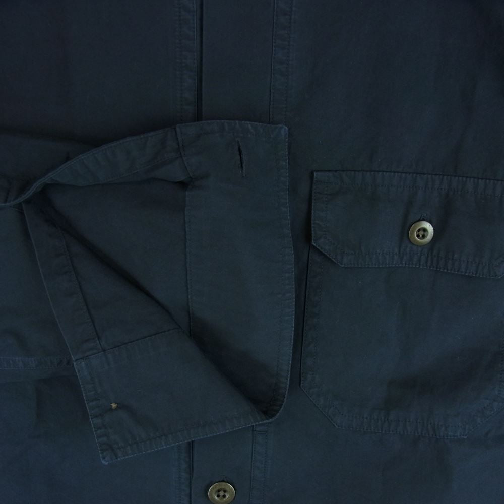 グランシャツ コットン シャツ ジャケット イタリア製 ネイビー系 39 15.5【中古】