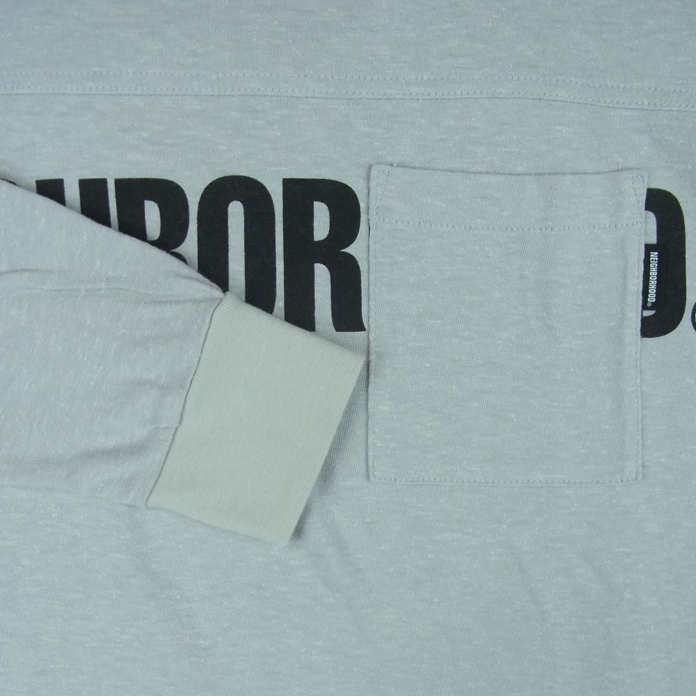 NEIGHBORHOOD ネイバーフッド 23SS 231LPNH-CSM03 LOGO PRINT CREWNECK LS ロゴ プリント クルーネック ロンT ロングスリーブ 長袖 Tシャツ グレー系 S【極上美品】【中古】