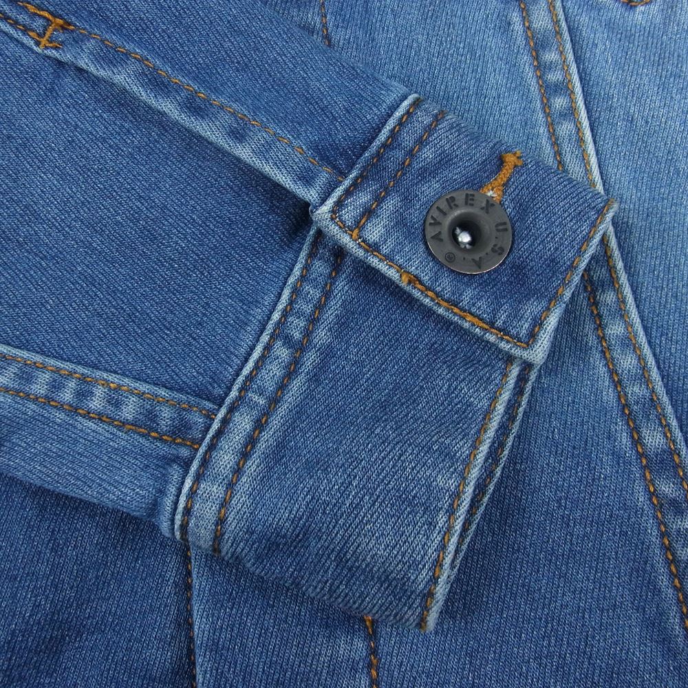 AVIREX アヴィレックス 6192138 TYPE BLUE タイプブルー JOG DENIM STRETCH JACKET ジョグ デニム ストレッチ ジャケット インディゴブルー系 M【中古】