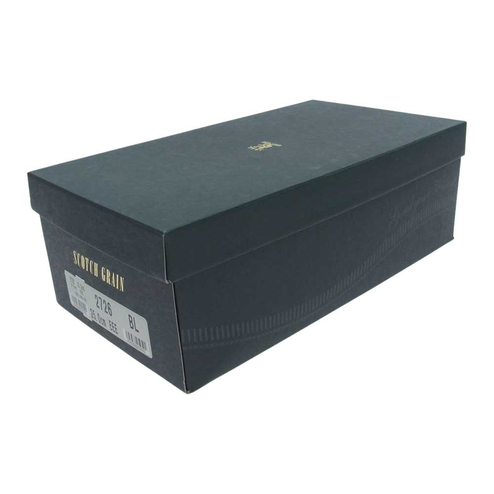SCOTCH GRAIN スコッチグレイン 2726 シャインオアレイン キャップトゥ ドレス ビジネス シューズ ブラック系 25cm【中古】