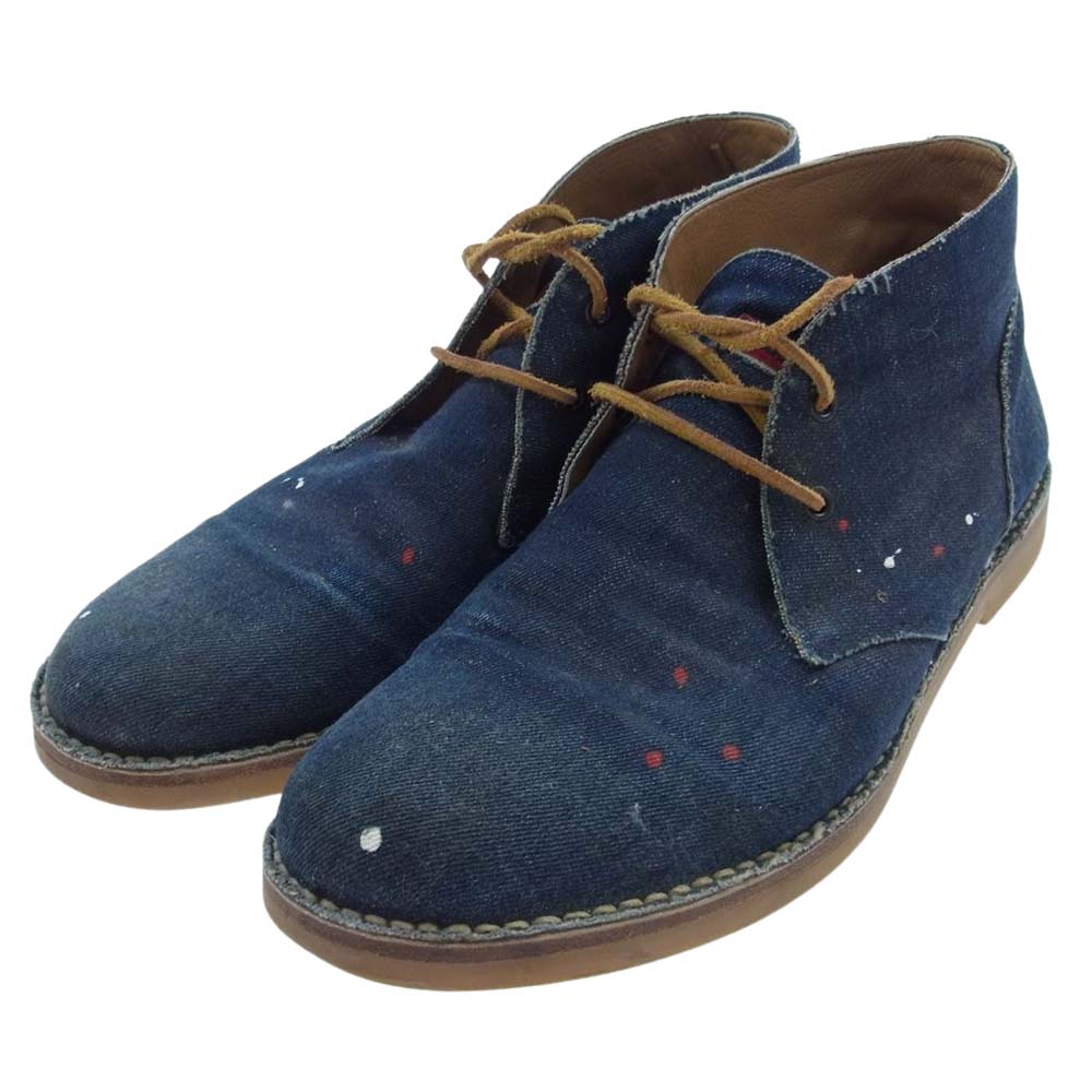 DSQUARED2 ディースクエアード LACED UP ANKLE BOOT ペンキ加工 レース 