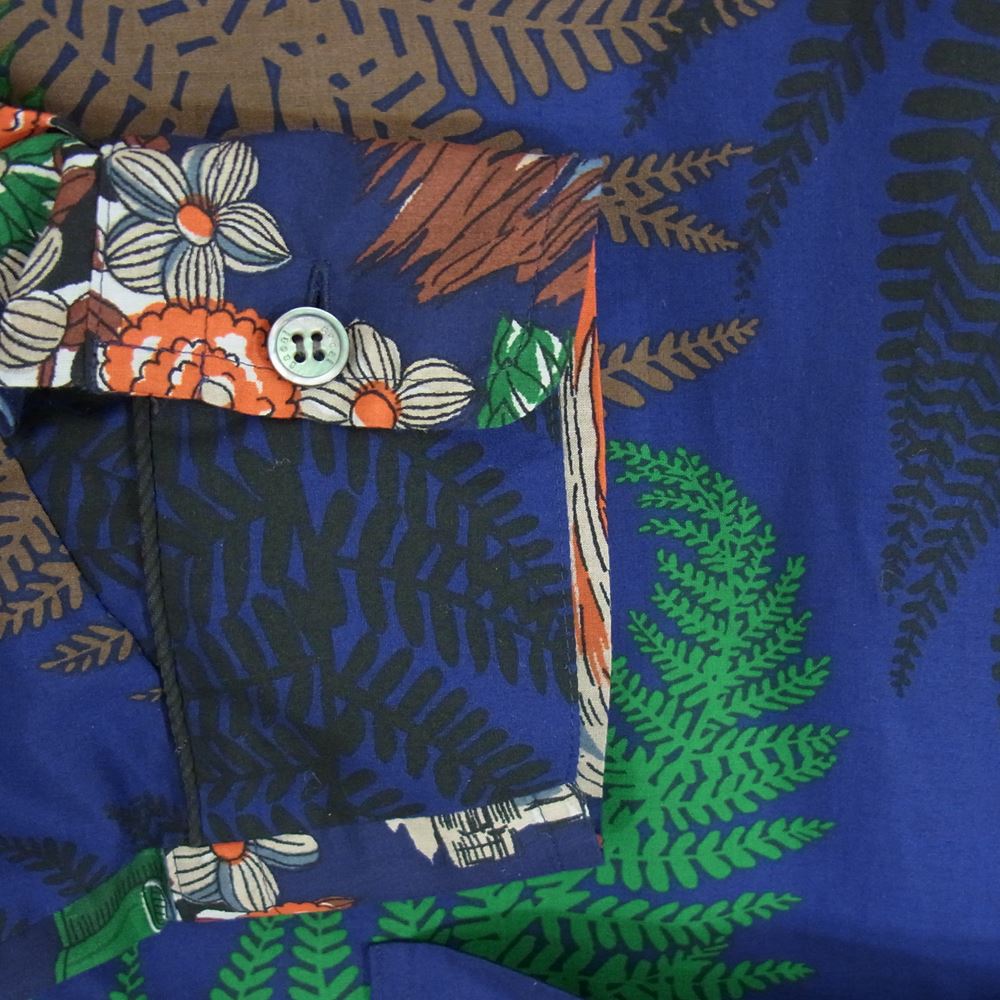 Sacai サカイ 21SS 21-02470M Archive Print Mix Shirt アーカイブ プリント ミックス オープンカラー シャツ ネイビー系 2【美品】【中古】