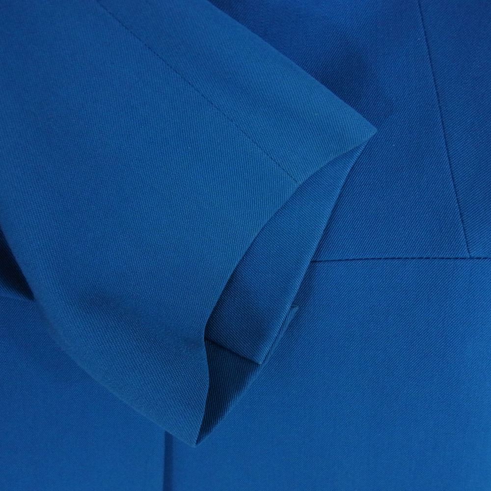 JEAN-PAUL GAULTIER ジャンポールゴルチエ FEMME 漢字総柄 裏地 サイドジップ ペプラムライン 3B テーラード ジャケット ブルー系 40【中古】