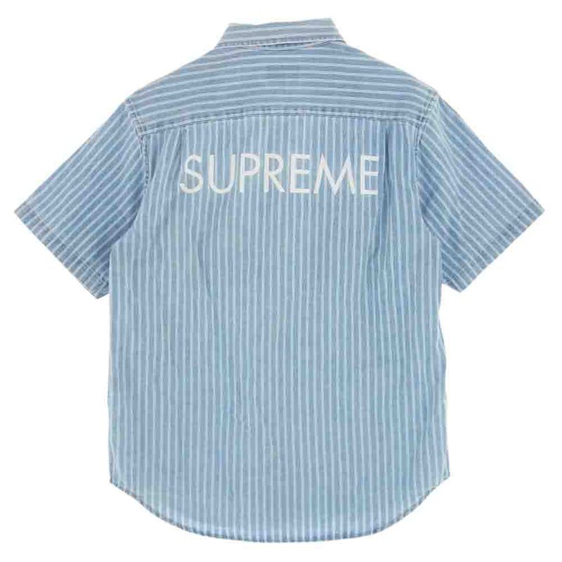 Supreme シュプリーム 17SS Stripe Denim S/S Shirt バックロゴ ...