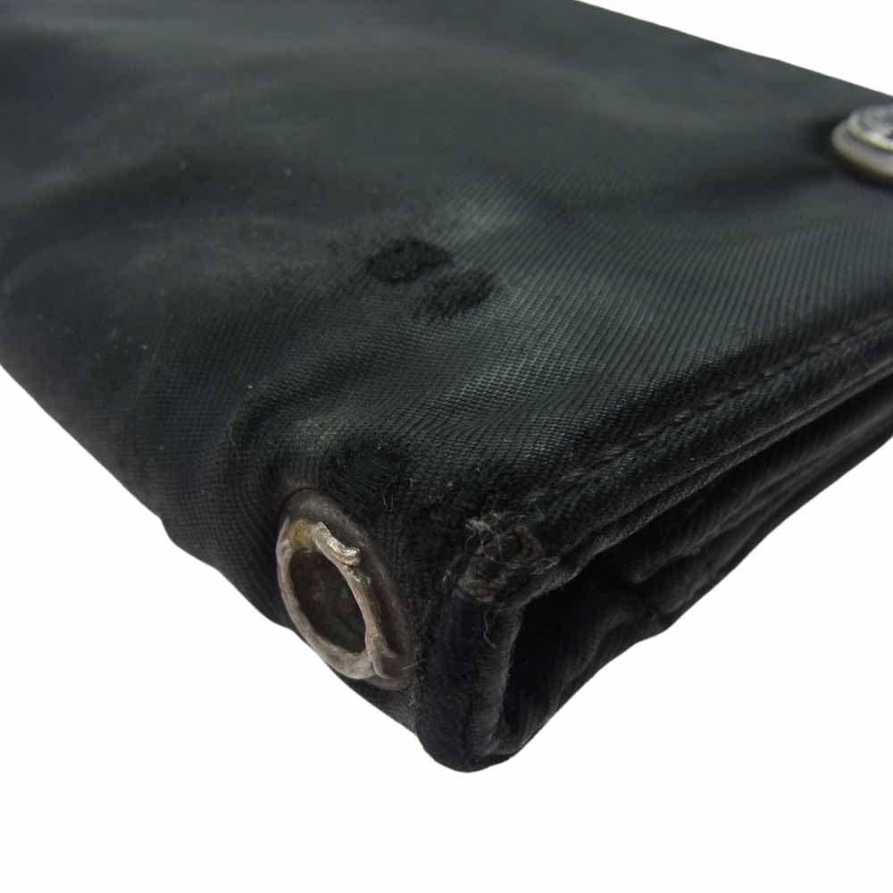 CHROME HEARTS クロムハーツ(原本無) 2ZIP NYLON ホースシューボタン ナイロン 2ジップ ウォレット ブラック系【中古】
