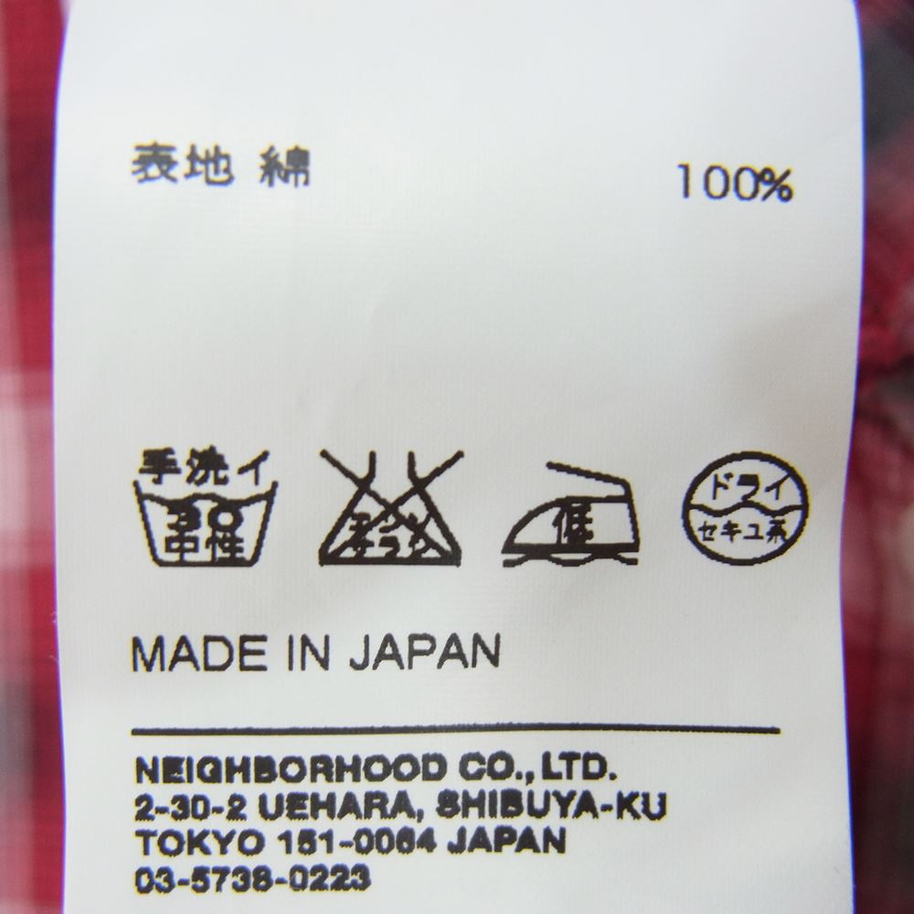 WTAPS ダブルタップス 101GWDT-SHM03 ボタンダウン チェック 半袖 シャツ レッド系 M【中古】