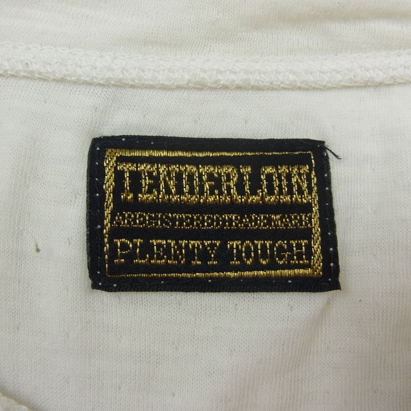 TENDERLOIN テンダーロイン 猫目ボタン ヘンリーネック カットソー ホワイト系 S【中古】