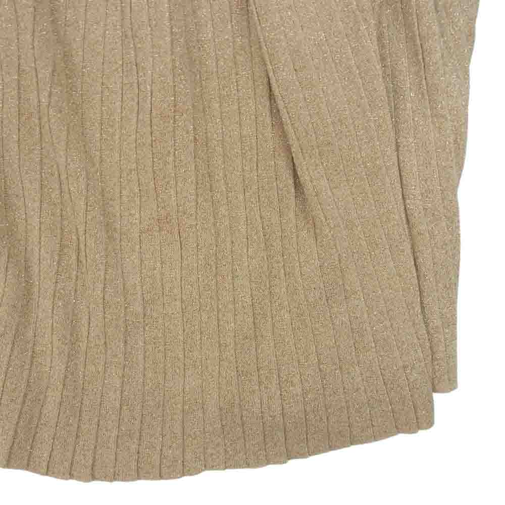 Drawer ドゥロワー 6524-299-1360 ニット プリーツ ロング フレア ラメ スカート ゴールド系 サイズ表記無【中古】