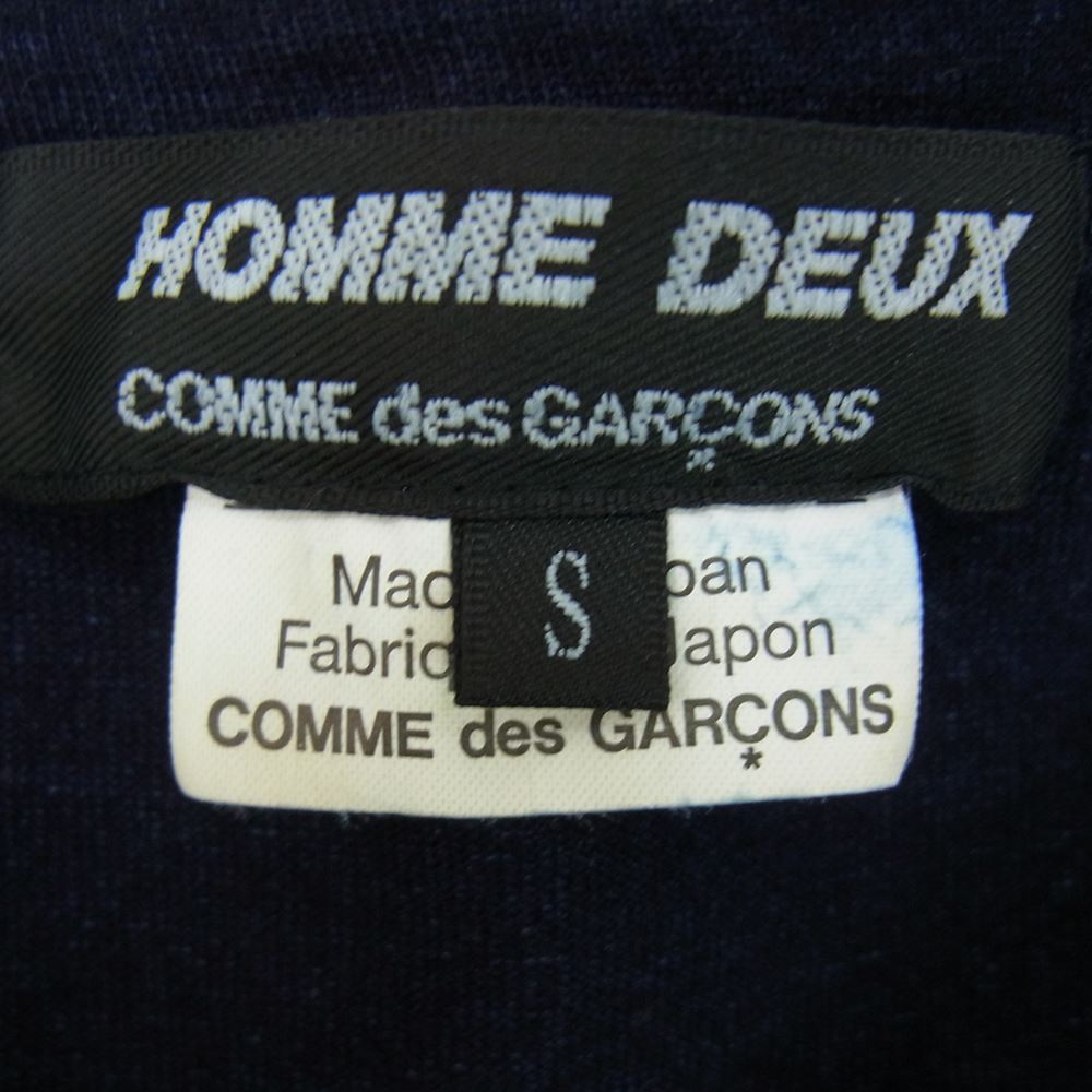 COMME des GARCONS HOMME DEUX コムデギャルソンオムドゥ DQ-T013 製品洗い加工 インディゴ染め クルーネック 半袖 Tシャツ ブラック系 S【中古】