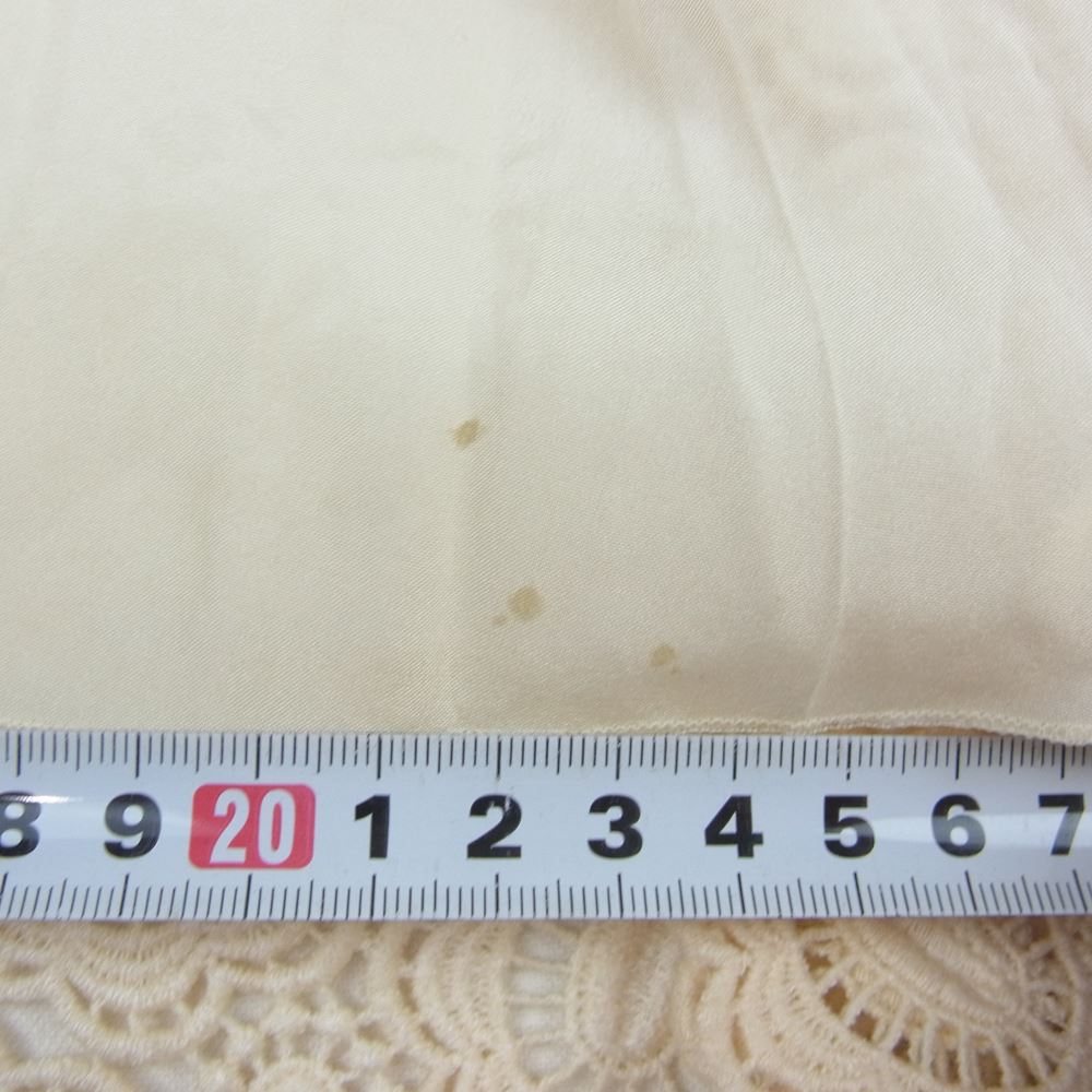 Drawer ドゥロワー 6524-299-1028 裏地シルク 刺繍 フラワー レース フレア スカート ベージュ系【中古】