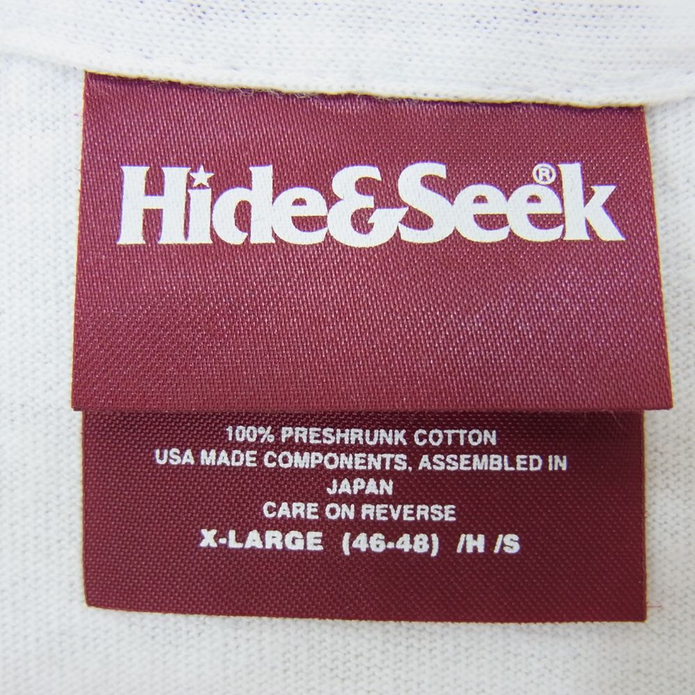 HideandSeek ハイドアンドシーク FOR EAST JAPAN TOKYO 1995 S/S TEE プリント 半袖 Tシャツ ホワイト系 XL【中古】