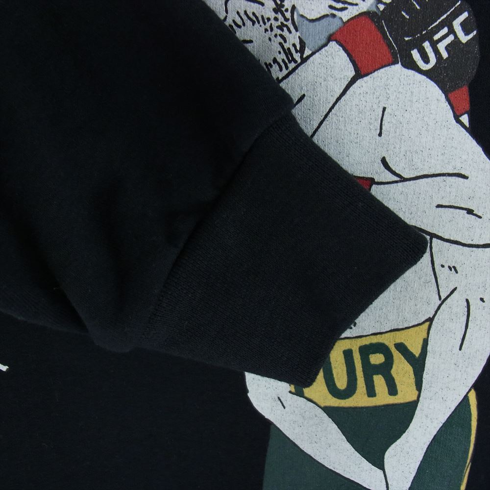 WACKO MARIA ワコマリア 23AW 世界平和プロジェクト CREW NECK SWEAT SHIRT UFC グラフィック プリント 長袖 クルーネック スウェット ブラック系 L【中古】