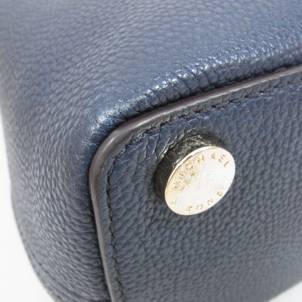 Michael Kors マイケルコース レザー ハンド バッグ ネイビー系【中古】