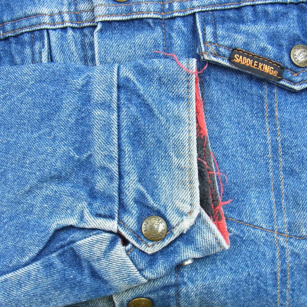サドルキング USA製 裏府バッファローチェック デニムジャケット インディゴブルー系【中古】