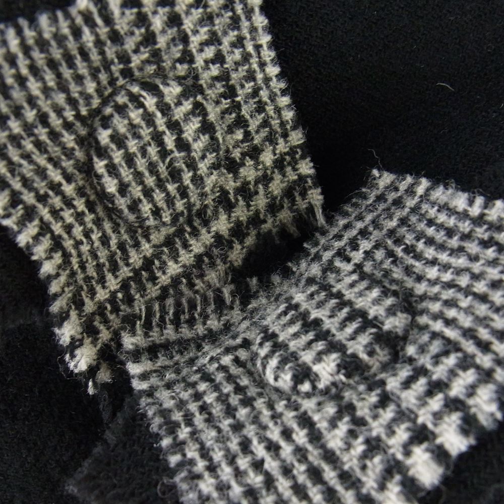 Yohji Yamamoto POUR HOMME ヨウジヤマモトプールオム 21AW HX-C14-109 I-Wフェイス ダブルフェイス ツイードチェックハギレパッチワーク マント コート ブラック系 グレー系【中古】