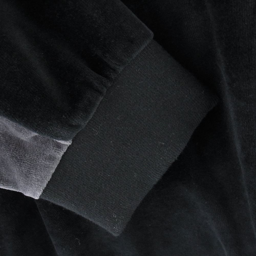 Supreme シュプリーム 22AW Paneled Velour L/S Polo パネル ベロア ポロシャツ 長袖 ブラック系 グレー系 L【中古】