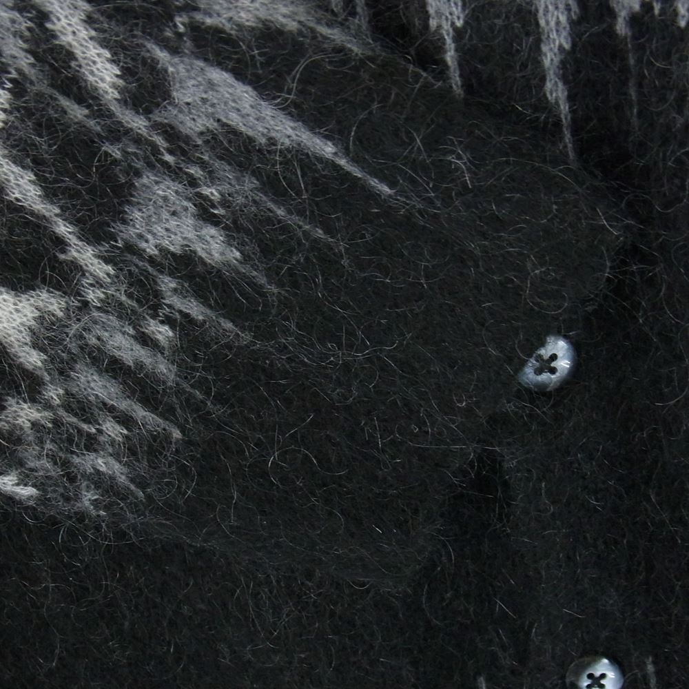 Supreme シュプリーム 22AW Abstract Stripe Cardigan アブストラクト ストライプ カーディガン モヘア ブラック系 グレー系 L【美品】【中古】