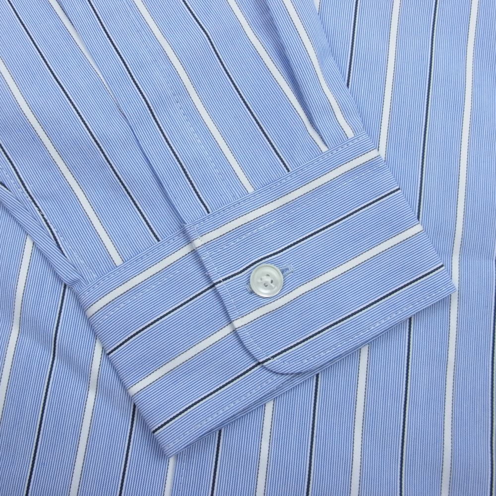 ブラックアイパッチ 21AW BEPFW21TP21 B EMBLEM Bエンブレム ロゴ刺繍 長袖 ストライプ シャツ ブルー系 M【極上美品】【中古】