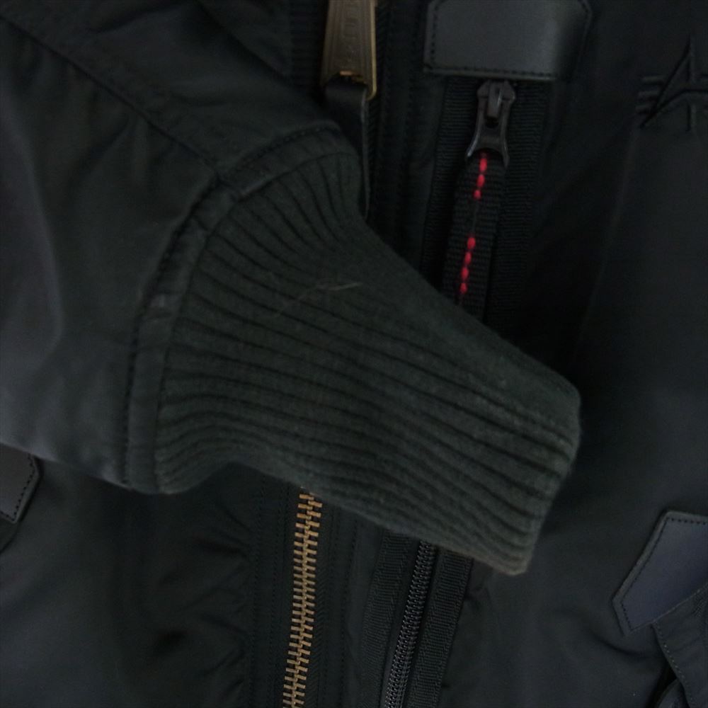 ALPHA アルファ AA1-0090 X15-2908 国内正規品 襟ボア脱着可 肩ワッペン アローポケット 中綿 ナイロンフライトジャケット コンバットジャケット ブラック系 M【中古】