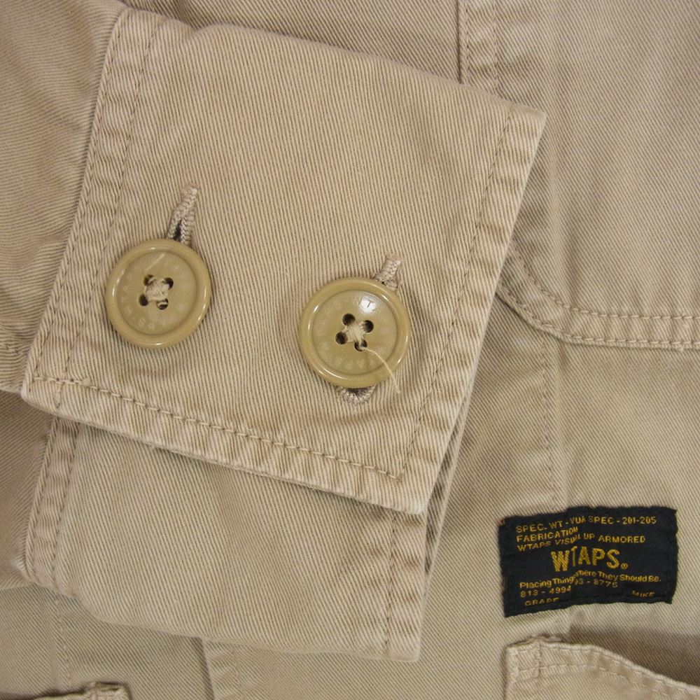 WTAPS ダブルタップス 13SS 131GWDT-JKM03 JACKET.COTTON.TWILL HBT ウォッシュ加工 コットンツイル ミリタリー ジャケット ベージュ系 2【中古】