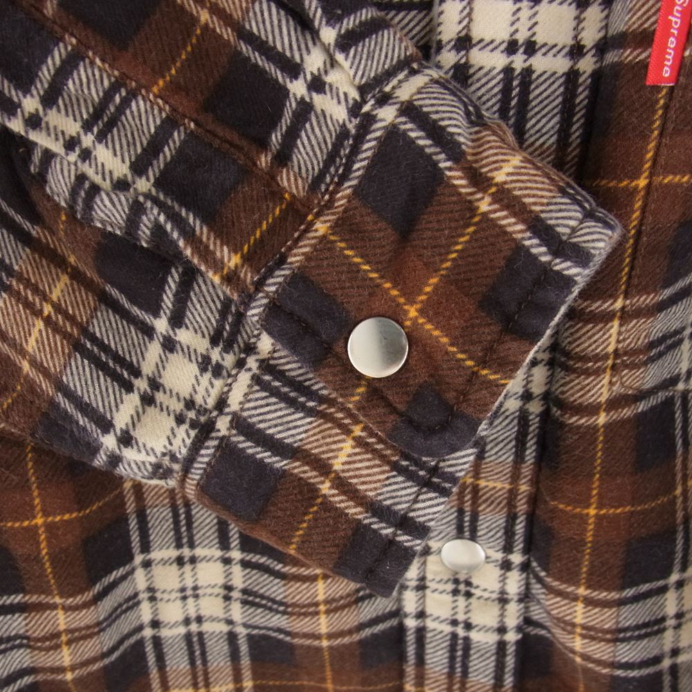 Supreme シュプリーム 15AW Flannel Sherpa Shirt フランネル シェルパ シャツ チェック 裏ボア ジャケット M【中古】