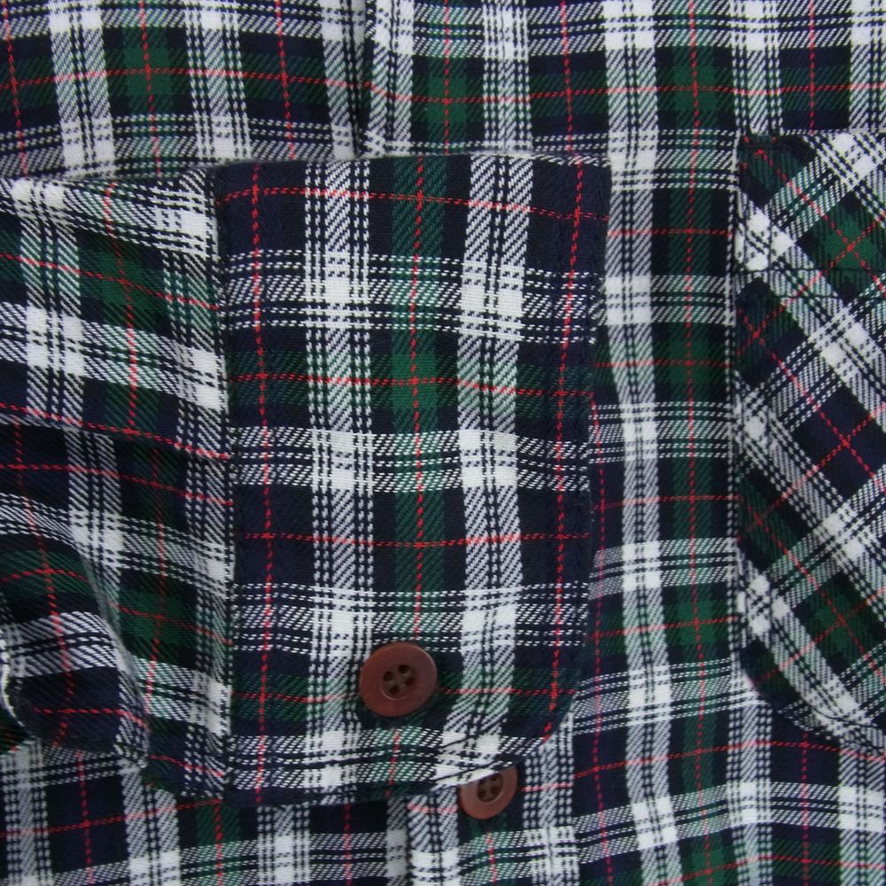 JUNYA WATANABE COMME des GARCONS MAN ジュンヤワタナベコムデギャルソンマン AD2014 WN-B026 綿先染ツイルチェック 綿ヘリンボーン 背面切替 ボタンダウン 長袖 シャツ ダークネイビー系 チェック S【中古】