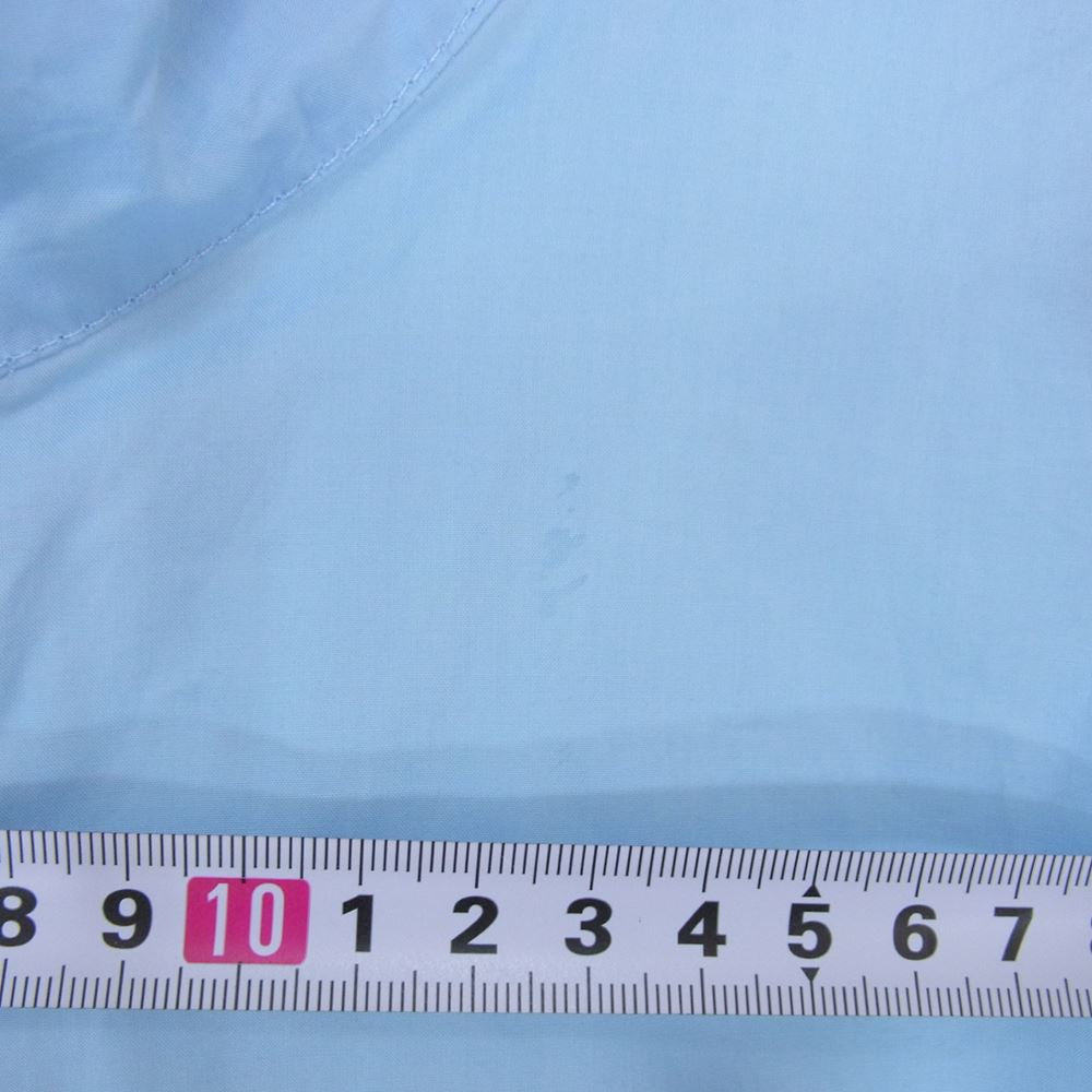 MAISON KITSUNE メゾンキツネ EU00602WC0011 zip up cotton top ハーフ ジップアップ コットン 半袖 シャツ ロゴ刺繍 ブルー系 M【中古】