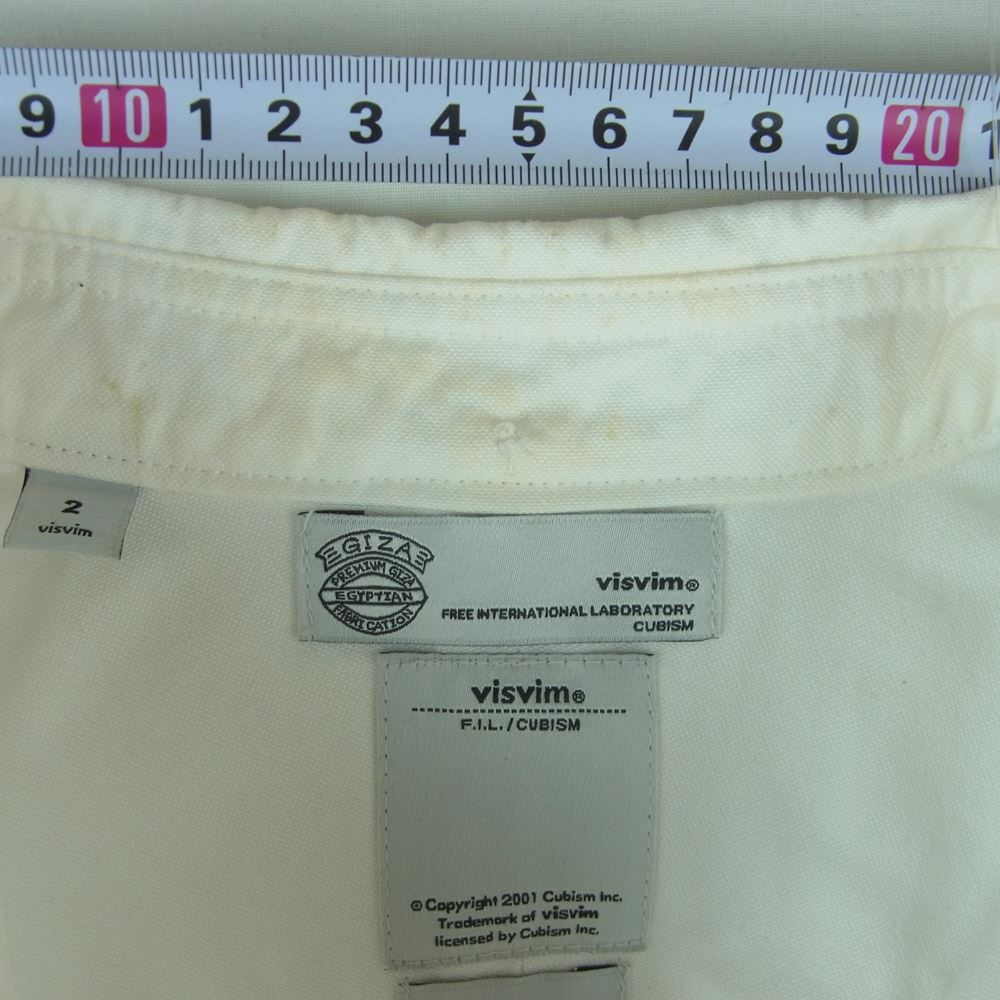 VISVIM ビズビム 0114205011006 チェックポケット オックスフォード ボタンダウン 長袖 シャツ ホワイト系 2【中古】