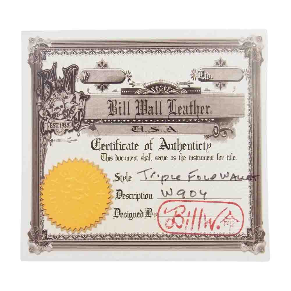 BILL WALL LEATHER ビルウォールレザー ギャランティ付属 TRIPLE FOLD WALLET 三つ折り財布 ブラック系【中古】