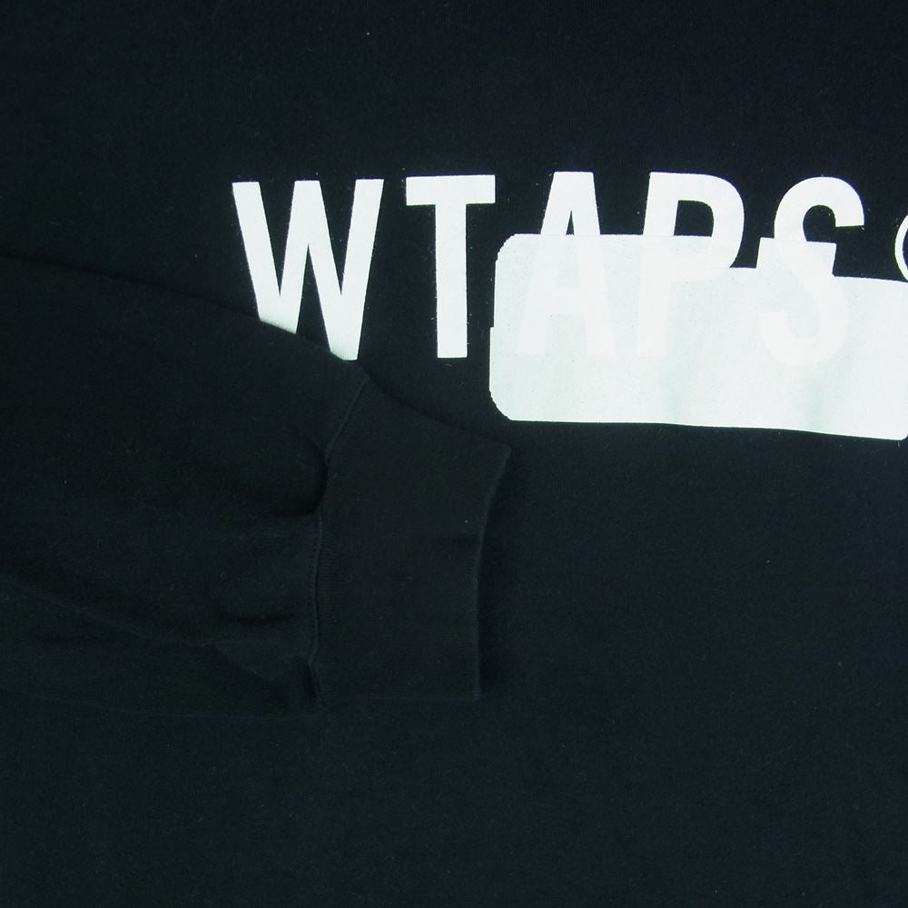 WTAPS ダブルタップス 19AW 192ATDT-CSM12 SIDE EFFECT LS TEE COTTON サイド エフェクト ロングスリーブ Tシャツ ブラック系 01【中古】