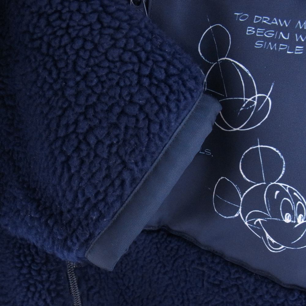 PORTER CLASSIC ポータークラシック 22AW DISNEY MICKEY MOUSE MODEL SHEET ART PC FLEECE COLLECTION ZIP UP JACKET ディズニー ミッキーマウス フリースジャケット ネイビー系 2【中古】