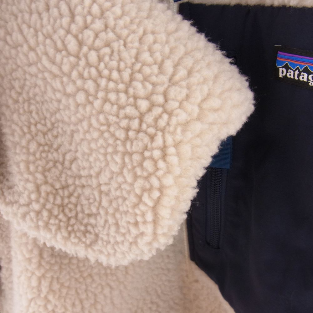 patagonia パタゴニア Classic Retro-X Jacket クラシック レトロX ボア フリース ジャケット オフホワイト系 ネイビー系 XS【中古】