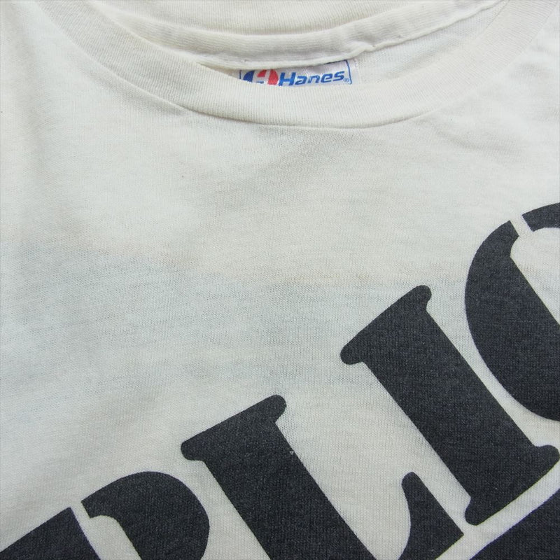 ヘインズ 80s vintage ヴィンテージ PUBLIC ENEMY パブリックエネミー プリント Tシャツ ホワイト系 M【中古】