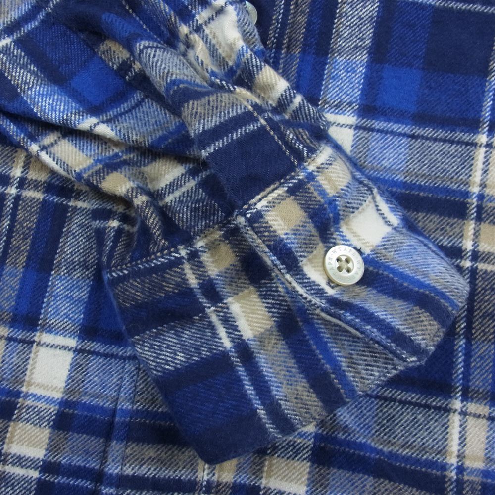 WTAPS ダブルタップス 14AW 142GWDT-SHM05 VATOS L/S SHIRTS TEXTILE バトス チェック ネル シャツ 長袖 ブルー系 M【中古】
